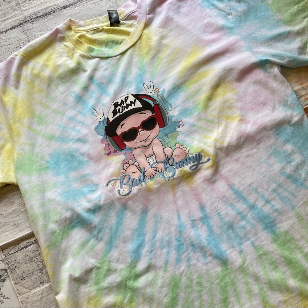 Tie-Dye Baby Bad Bunny Short Sleeve T-shirt